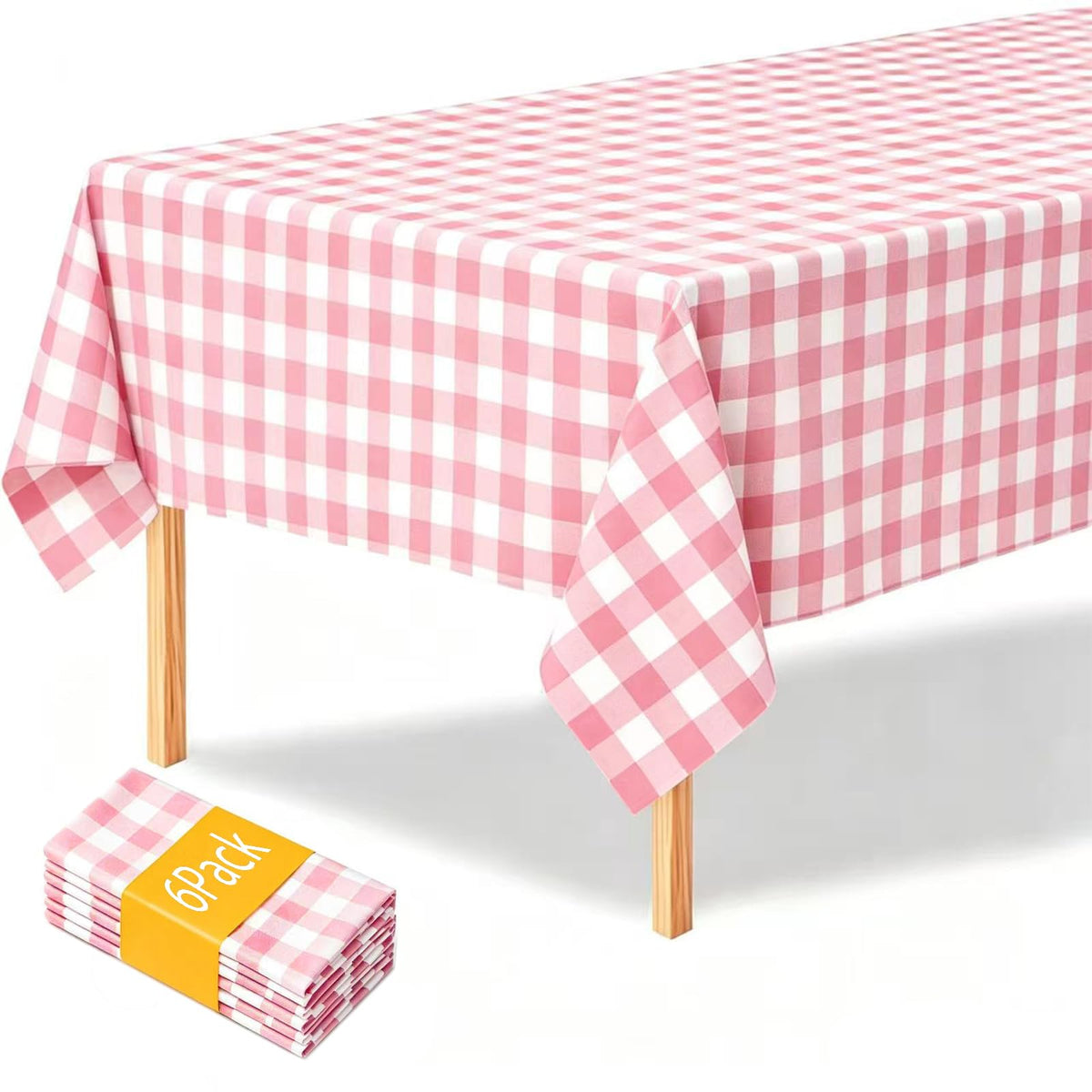 6 Packs Plastic Pastel Color Tablecloths,Assorted Color Table Cloth Disposable Rectangle Table Covers for for Birthday Baby Shower Wedding Princess Ice Cream(54" x 108")
