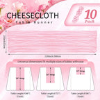 10 Pack Light Pink Cheesecloth Table Runner Wedding Birthday Table Decor