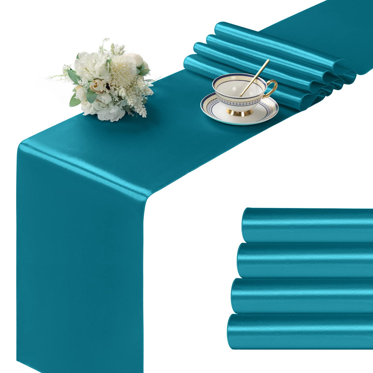Manyshofu Silver Satin Table Runner 12x108 - 12 Pieces