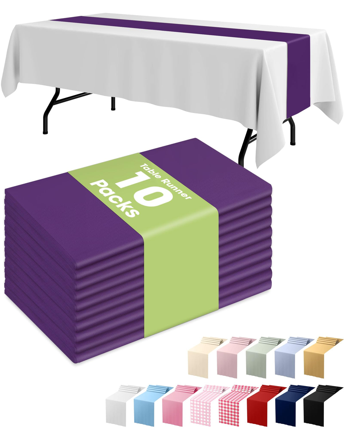 Pureegg Gold Disposable Plastic Table Runner 14x108 Inch