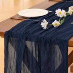 Blue Cheesecloth Table Runner Fall Boho Wedding Birthday Party Home Decor