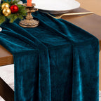 4 Pack Green Velvet Table Runner Cloth Fall Luxurious Wedding Party Decor