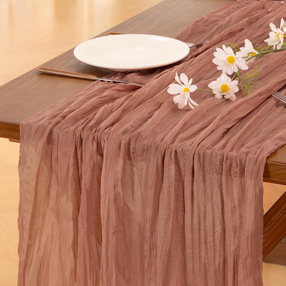 Blue Cheesecloth Table Runner Fall Boho Wedding Birthday Party Home Decor