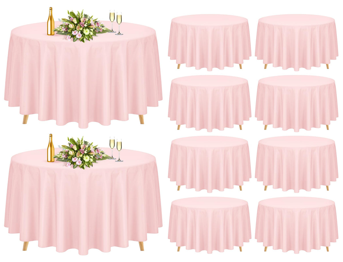 10 Pack Navy Blue Round Tablecloths 90 Inch, Polyester Round Table Cloth Circle Bulk Linen Washable Table Cloth Stain and Wrinkle Resistant Circle Table Cover for Wedding Party Dining Banquet