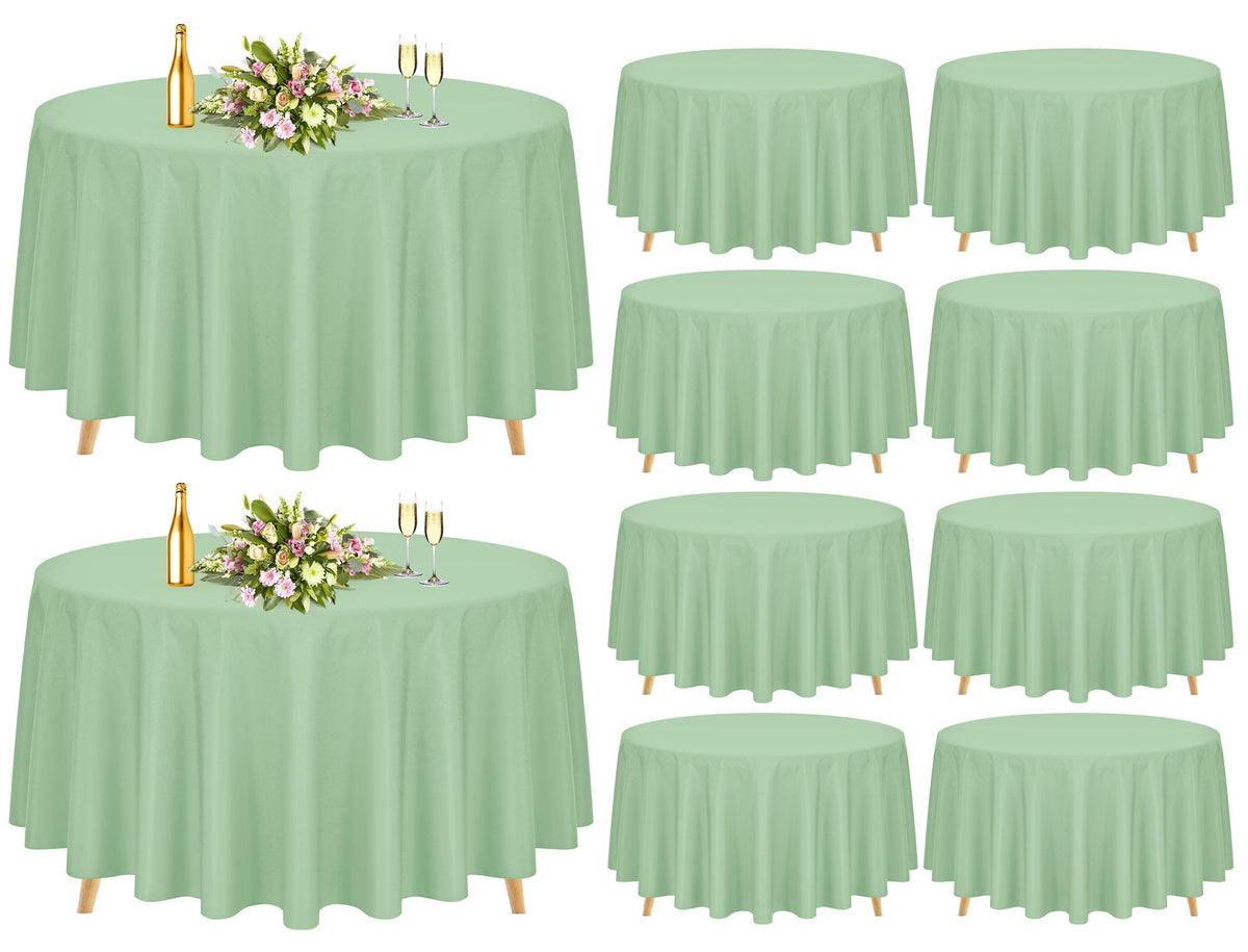10 Pack Navy Blue Round Tablecloths 90 Inch, Polyester Round Table Cloth Circle Bulk Linen Washable Table Cloth Stain and Wrinkle Resistant Circle Table Cover for Wedding Party Dining Banquet