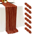 6Pack Terracotta Cheesecloth Table Runner 17x108 inch Sheer Table Runner
