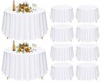 10 Pack Navy Blue Round Tablecloths 90 Inch, Polyester Round Table Cloth Circle Bulk Linen Washable Table Cloth Stain and Wrinkle Resistant Circle Table Cover for Wedding Party Dining Banquet