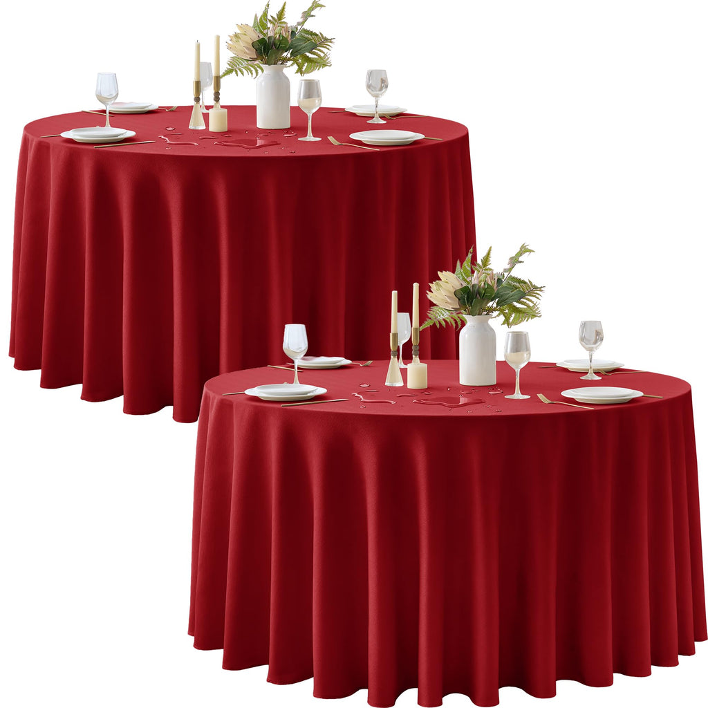 Table Cloths Rectangle 6ft, Slub Textured, Waterproof, 2-Pack