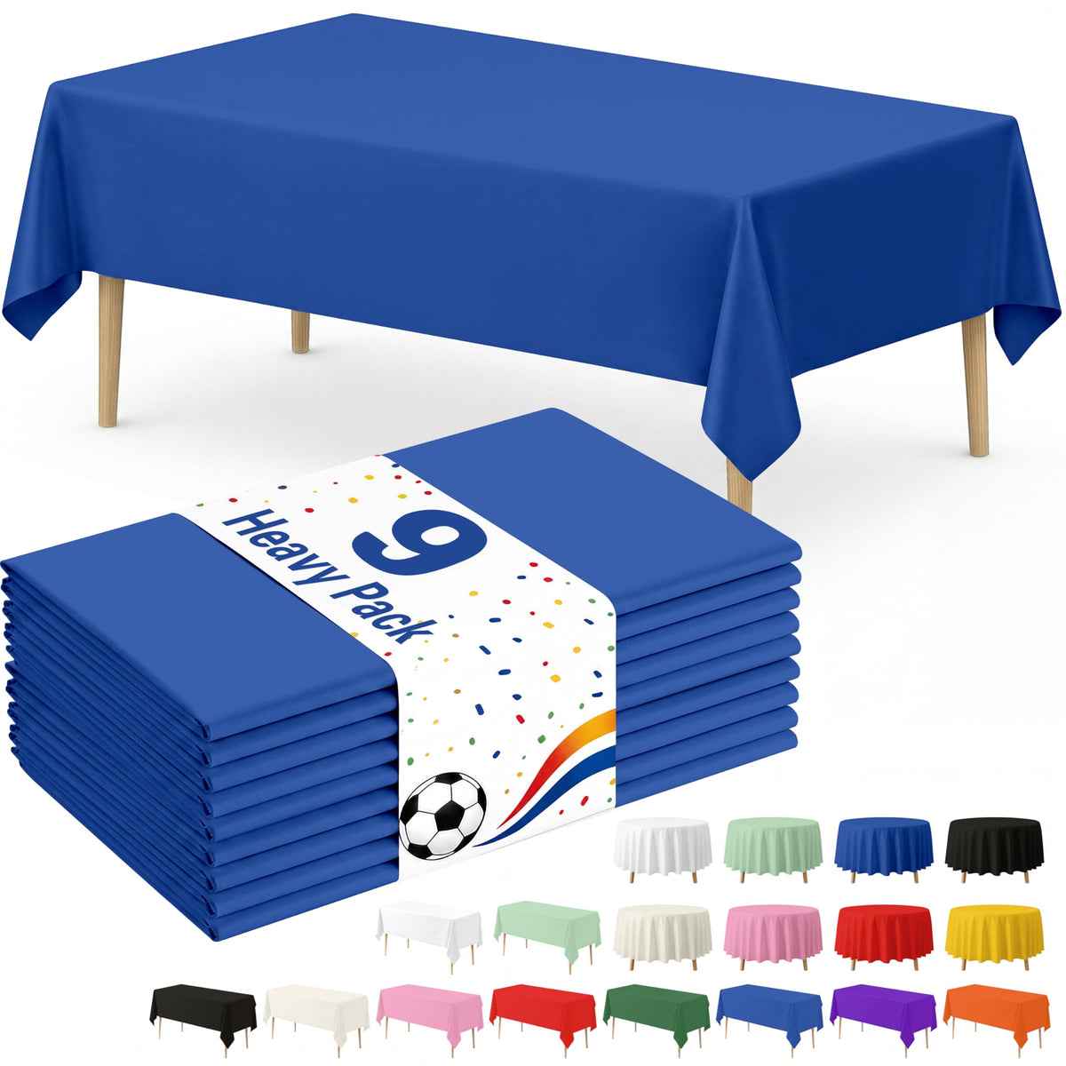 Fixwal 8 Pack Disposable White Rectangle Plastic Tablecloth, 70 x 120 Inch