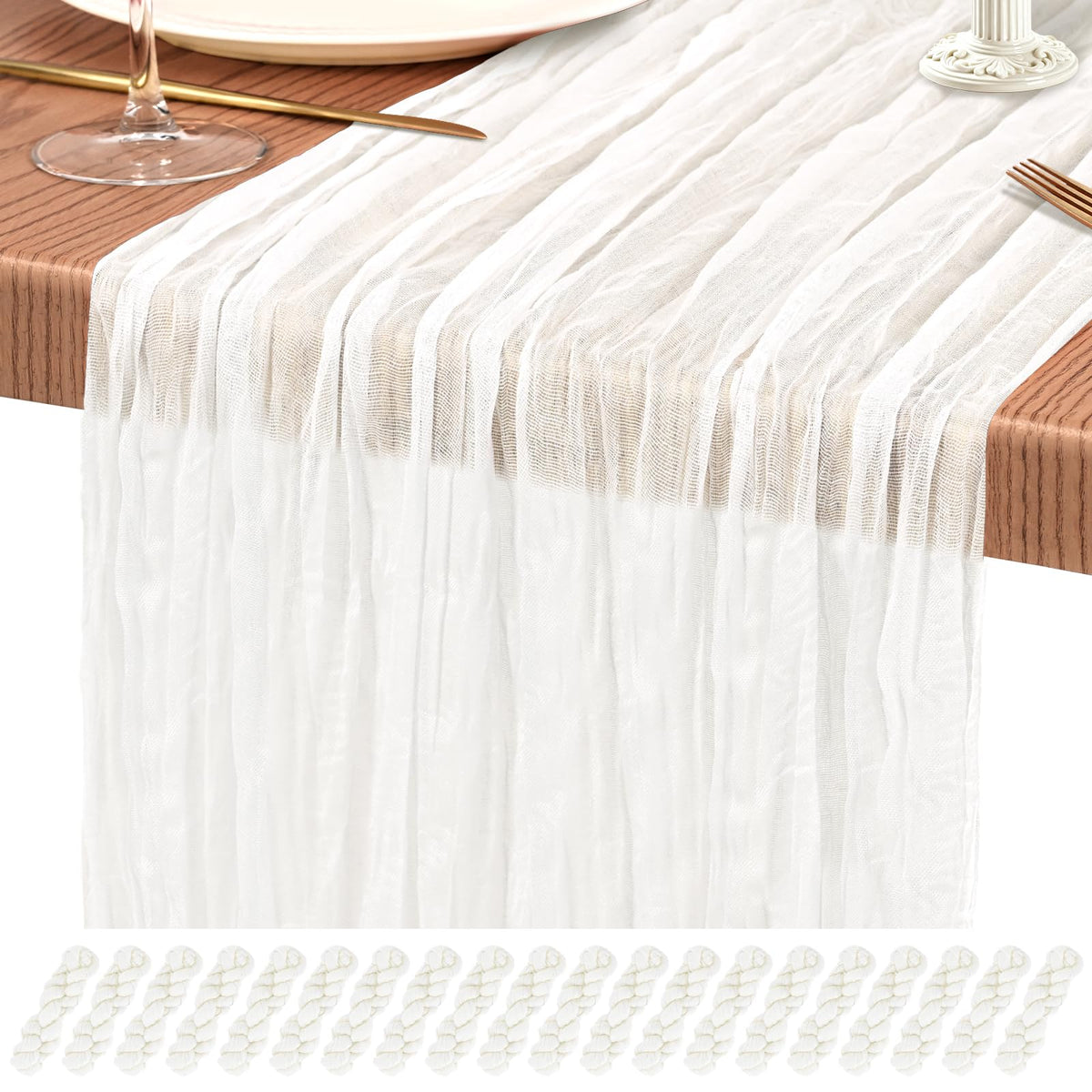 10 Pack Light Pink Cheesecloth Table Runner Wedding Birthday Table Decor