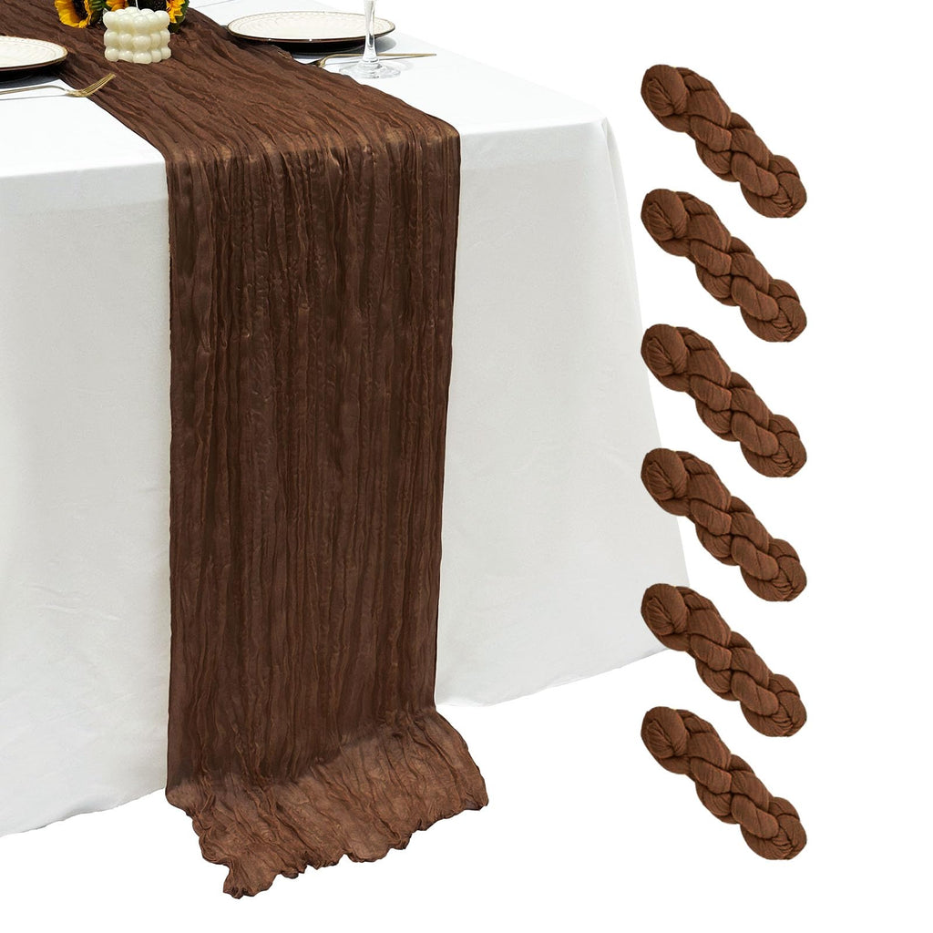 6Pack Terracotta Cheesecloth Table Runner 17x108 inch Sheer Table Runner