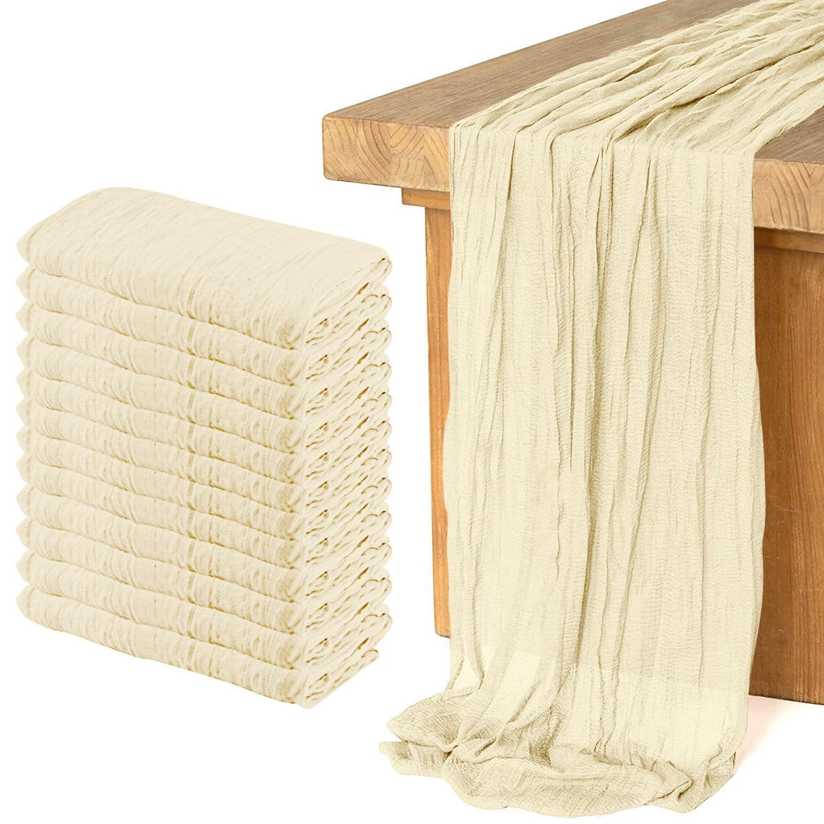 12 Pack Cheesecloth Table Runner, Runner Gauze Boho Wedding Decor Romantic Table Runner for Wedding Birthday Party(35" x 118") (Terracotta)