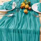 Ivory Cheesecloth Table Runner Farmhouse Fall Table Runner 10ft, 12 Pack