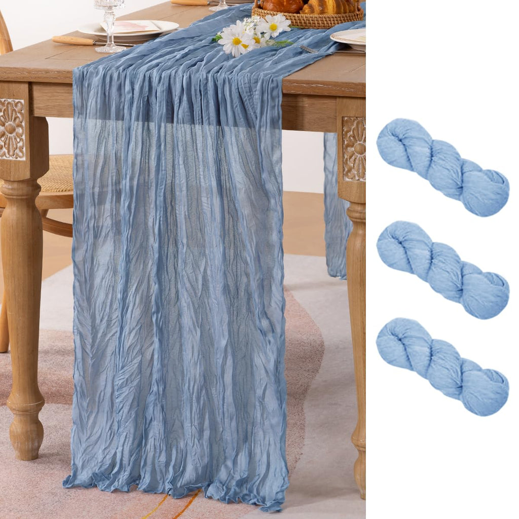 Ivory Cheesecloth Table Runner Farmhouse Fall Table Runner 10ft, 12 Pack