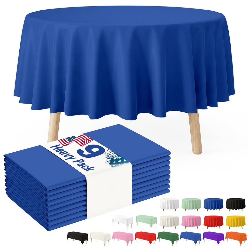 Fixwal 8 Pack Disposable White Rectangle Plastic Tablecloth, 70 x 120 Inch