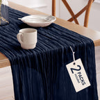Pureegg 2 Pack Cheesecloth Table Runner 120 Inch Rust