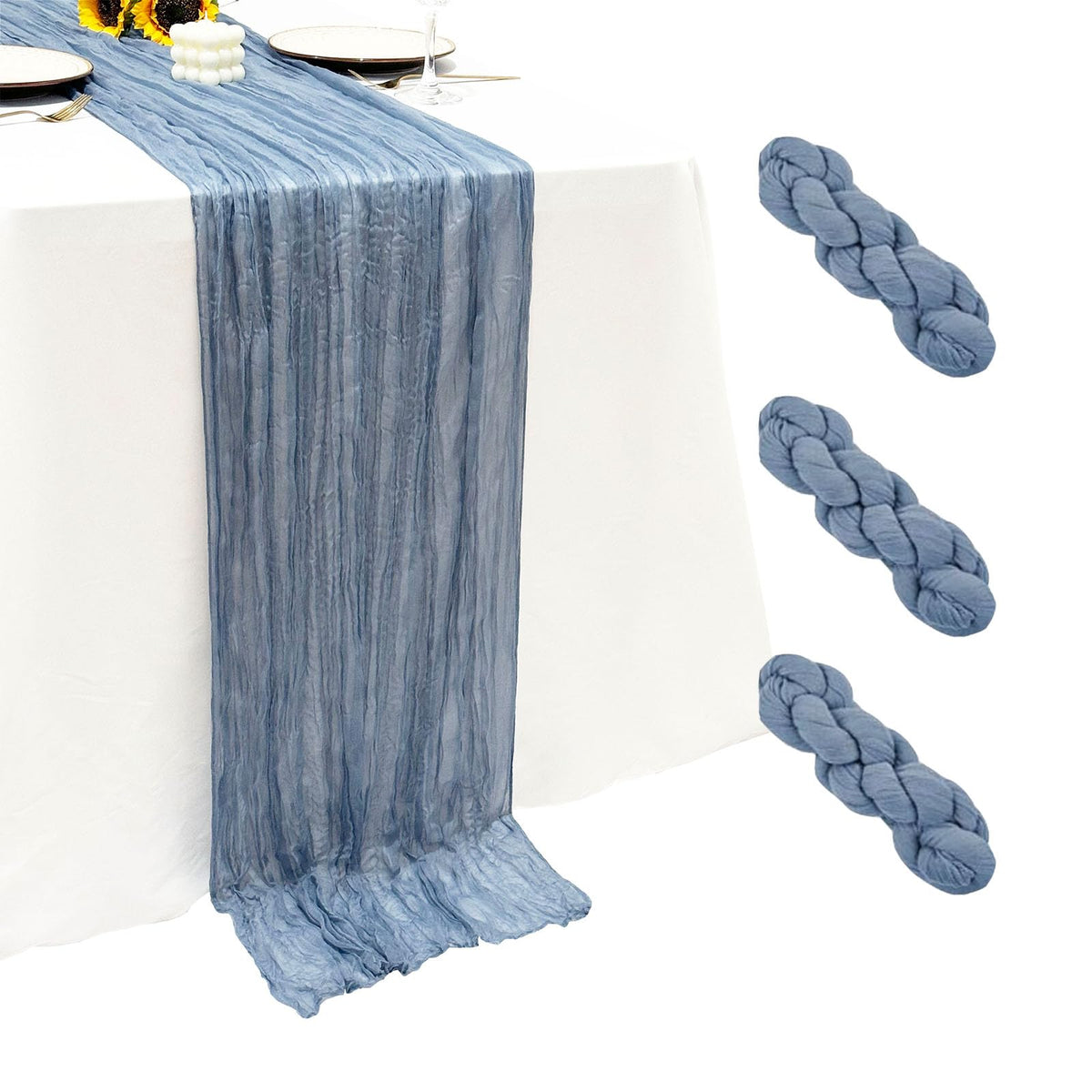 6Pack Terracotta Cheesecloth Table Runner 17x108 inch Sheer Table Runner