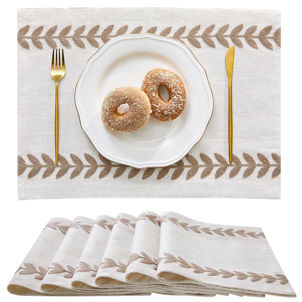 Wracra Embroidered Table Runner, White Table Runners 72 Inches Long