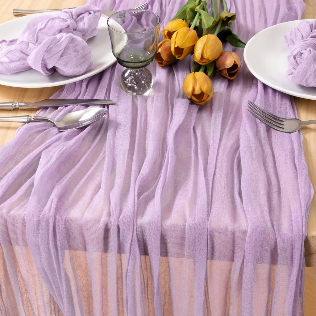 Ivory Cheesecloth Table Runner Farmhouse Fall Table Runner 10ft, 12 Pack