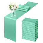 Horbaunal 12 Pack Sage Green Satin Table Runner 12 x 108 Inch