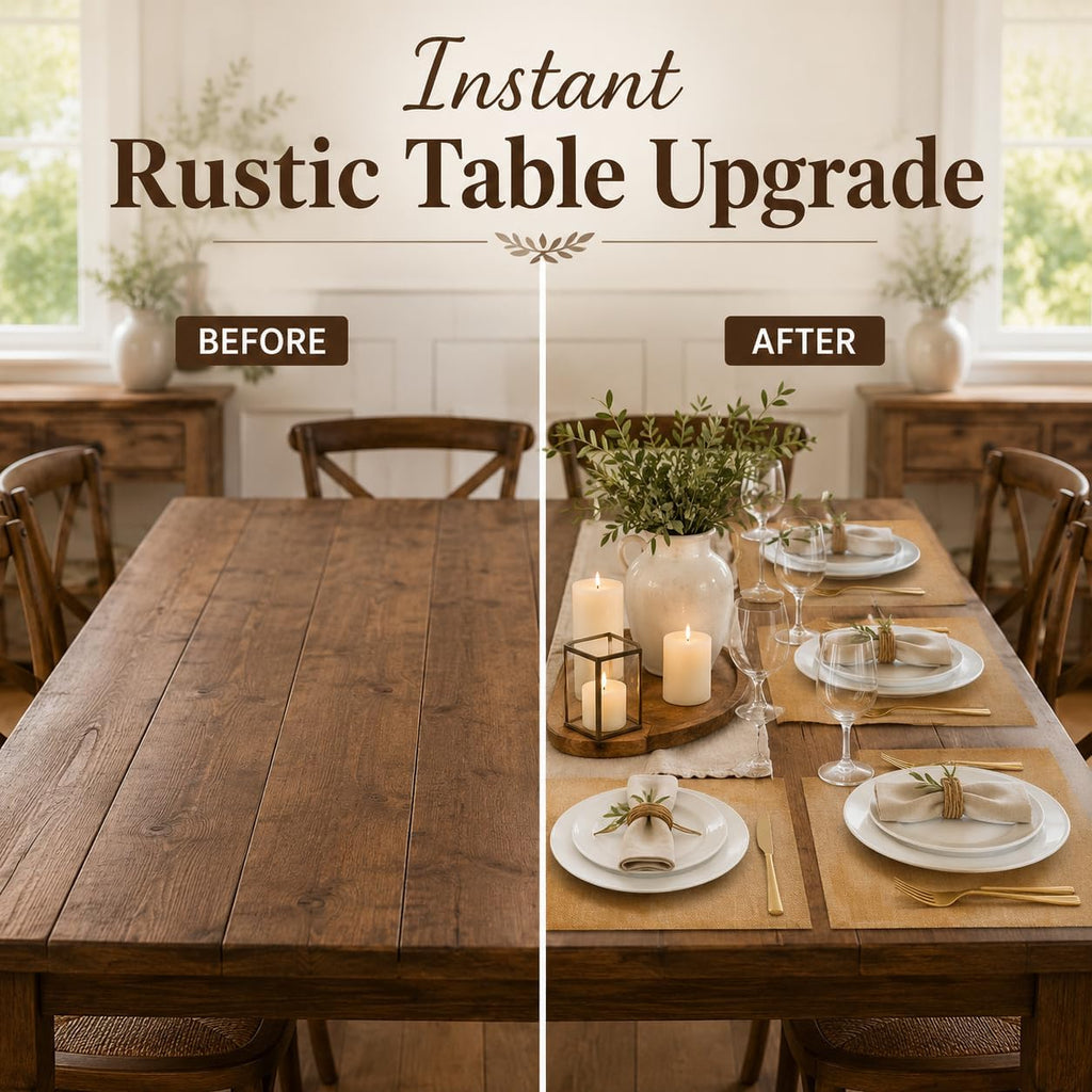 Burlap Paper Placemats, 50 Pack 11 x 17 Inch Disposable Rustic Place Mats