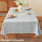 TruDelve 120 Inch Cotton Tablecloth Blue Table Cloths for 8 Foot Rectangle Tables Modern Extra Long Tablecloth(Blue,120"x52",Rectangular)