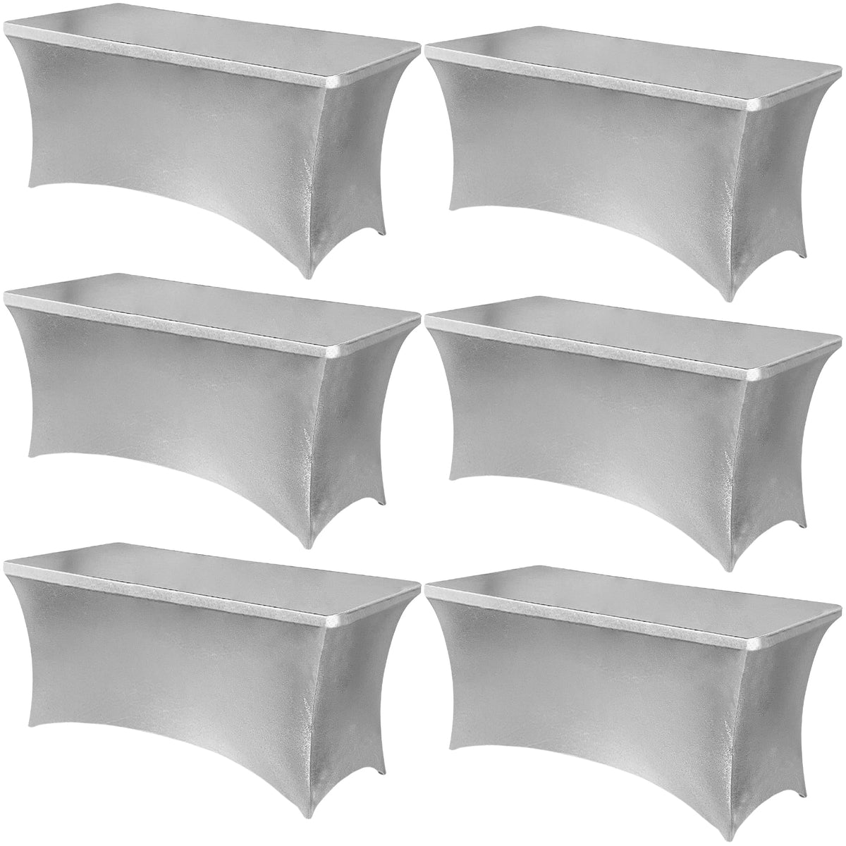 Obstal 6 Pack Stretch Spandex Table Covers for 6 Foot Tables, Black