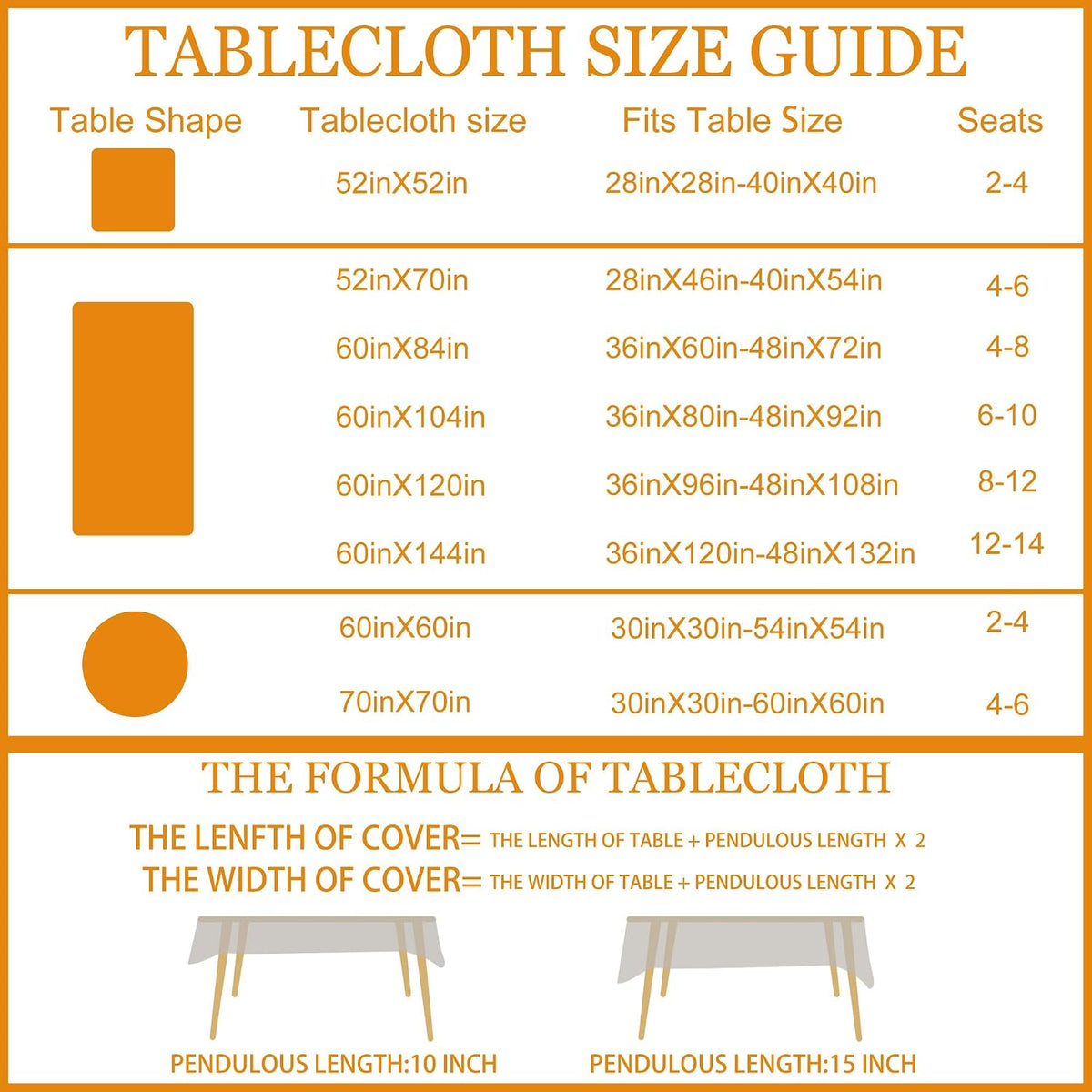 Fall Tablecloth 60x84 Inch Rectangle - Fall Decor Fade Resistant