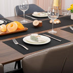 Myir JUN Black Placemats Set of 8 Kitchen and Dining Table Placemats