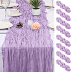 8 Pack Brown Cheesecloth Table Runner 17x108 inch Boho Gauze Cheese Cloth Table Runners for Wedding Party Baby Bridal Shower Home Decor