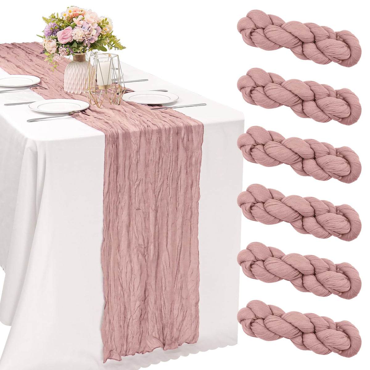 10FT Cheesecloth Table Runner Boho Party Home Decorations
