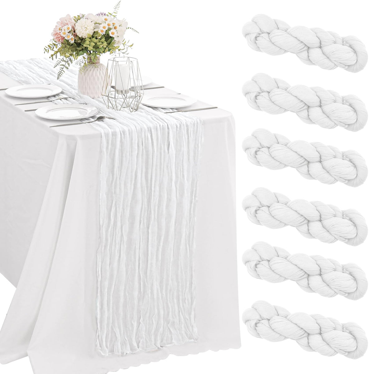 10FT Cheesecloth Table Runner Boho Party Home Decorations