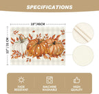 Artoid Mode Beige Pumpkins Leaves Fall Placemats Set of 4-12 x 18 Inch