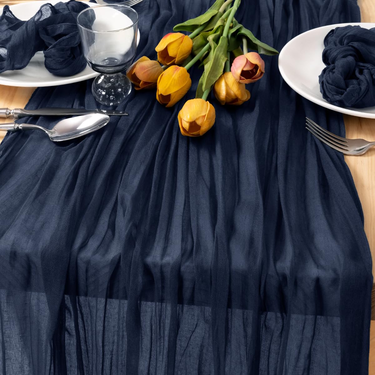 Ivory Cheesecloth Table Runner Farmhouse Fall Table Runner 10ft, 12 Pack