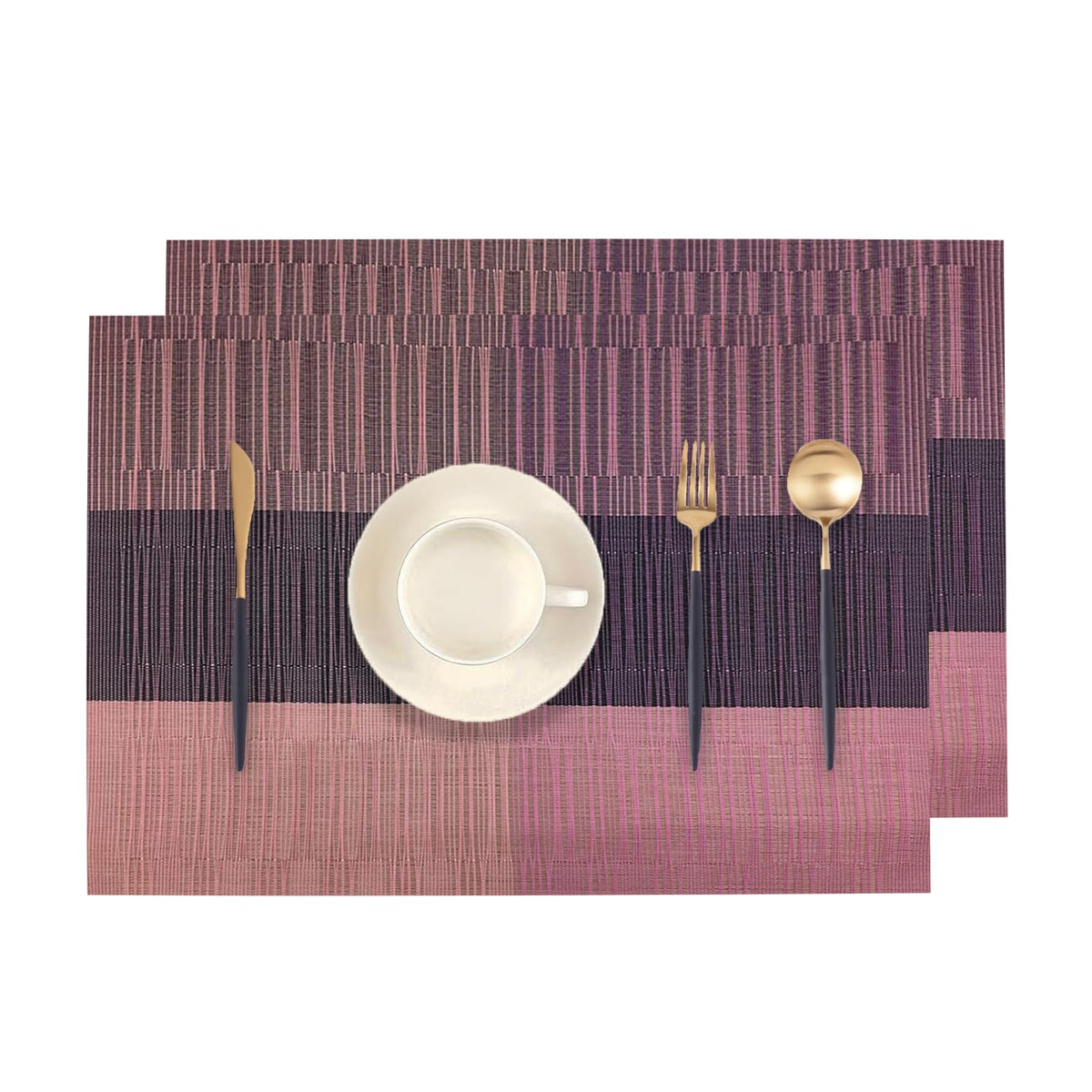 Beige Placemats Set of 2 - Heat-Resistant, Non-Slip Table Mats