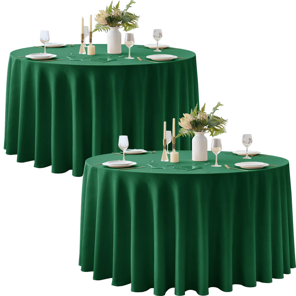 Table Cloths Rectangle 6ft, Slub Textured, Waterproof, 2-Pack