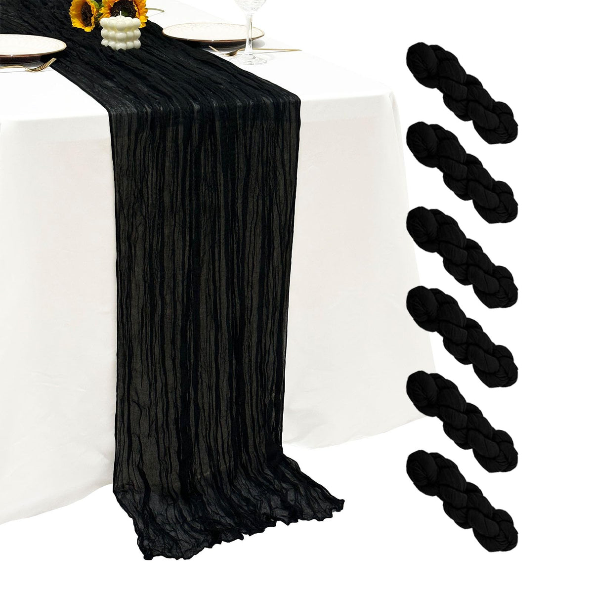 6Pack Terracotta Cheesecloth Table Runner 17x108 inch Sheer Table Runner