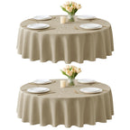 Table Cloths Rectangle 6ft, Slub Textured, Waterproof, 2-Pack