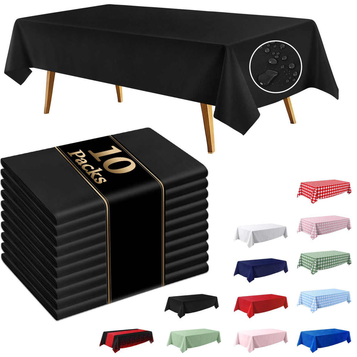 10 Pack Light Pink Disposable Tablecloth, Leakproof & Sturdy Table Cloth
