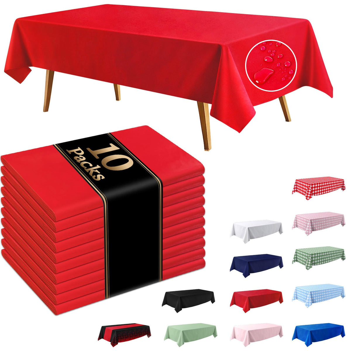 10 Pack Light Pink Disposable Tablecloth, Leakproof & Sturdy Table Cloth