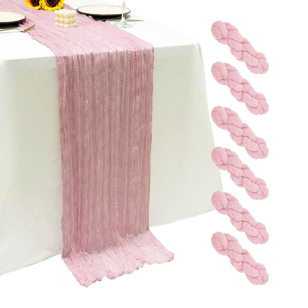 6Pack Terracotta Cheesecloth Table Runner 17x108 inch Sheer Table Runner