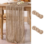 Ivory Cheesecloth Table Runner Farmhouse Fall Table Runner 10ft, 12 Pack