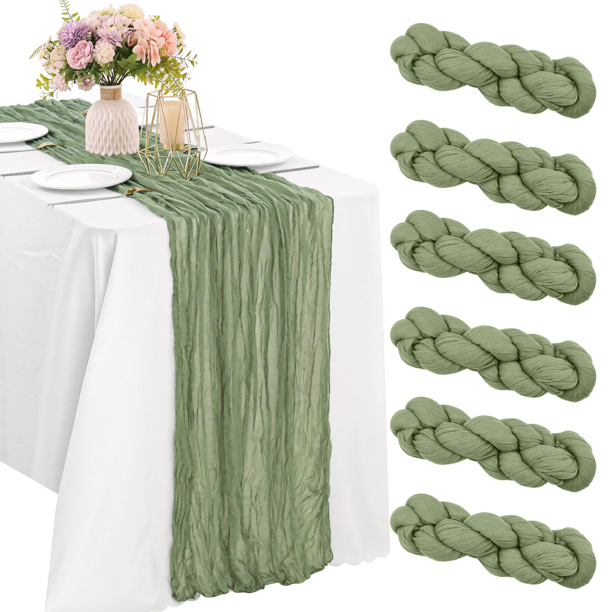 10FT Cheesecloth Table Runner Boho Party Home Decorations