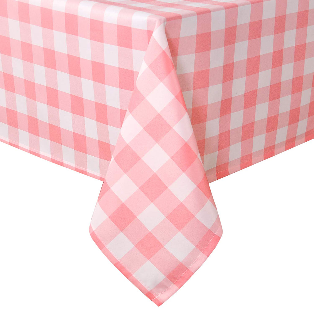 Hiasan Buffalo Plaid Tablecloth, 2 Pack, 60 x 84 inch, Black and White
