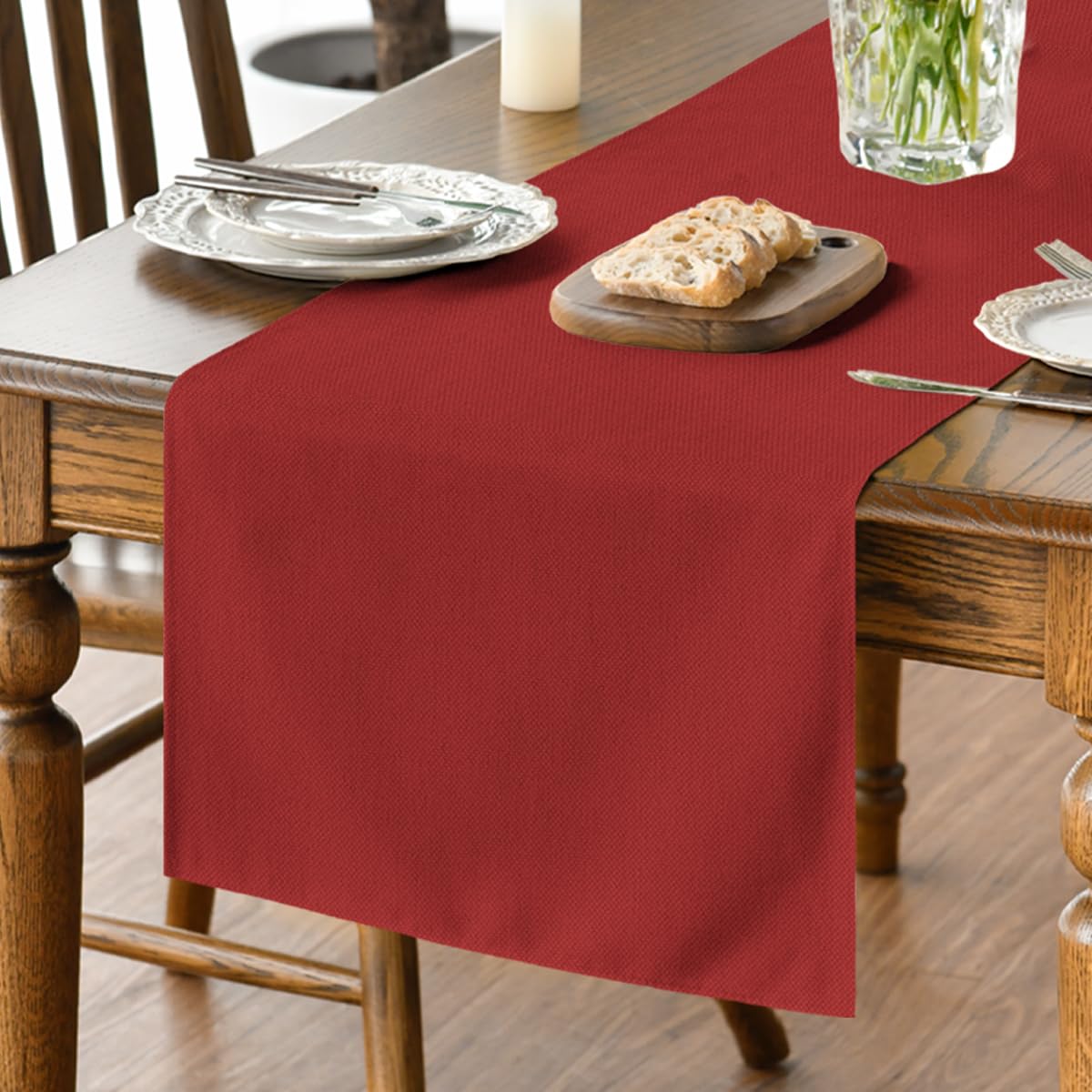 Artoid Mode Light Brown Table Runner, Seasonal Fall Washable Kitchen Dining Table Decoration for Home Party Decor 13x90 Inch