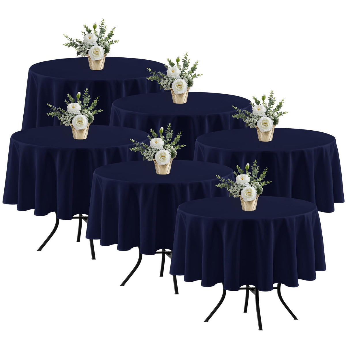 Fitable 6 Pack White Table Cloths 70x120 Inch for 6-8 Ft Rectangle Tables