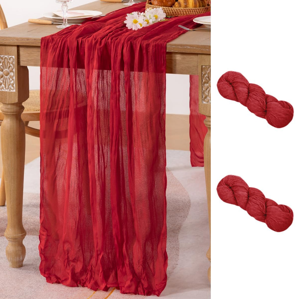 Ivory Cheesecloth Table Runner Farmhouse Fall Table Runner 10ft, 12 Pack