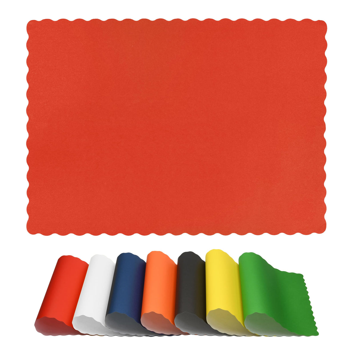 Disposable Paper Placemats – Premium, 100 Pack of White Scalloped Edge Placemats, Perfect Size 10x 14