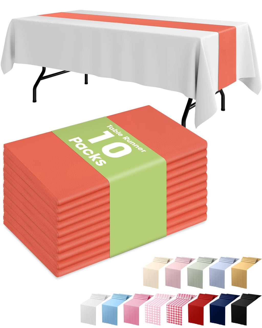Pureegg Gold Disposable Plastic Table Runner 14x108 Inch