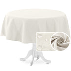 H.VERSAILTEX Linen Textured Tablecloth 60 x 102 Waterproof Decorative Table Cloth Spill-Proof Linen Look Cover for Party Table Extra Soft and Thick Fabric Wrinkle Free, Heather Ivory
